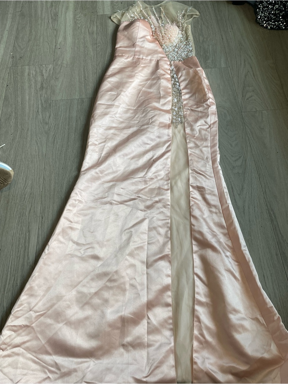 Blush Pink Embellished Evening Gown